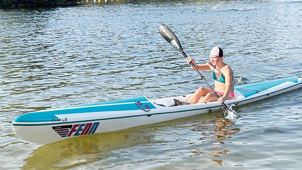 Merle Klinkenborg wurde beim Surf Ski Race in einem starken Teilnehmerfeld Fünfte.  © Fotos: privat