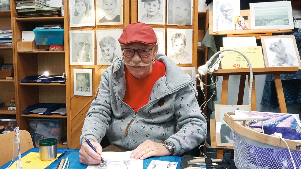 Nahezu fotorealistisches Zeichnen mit dem Bleistift: Lothar Hülsebusch aus Timmel.  © Janssen