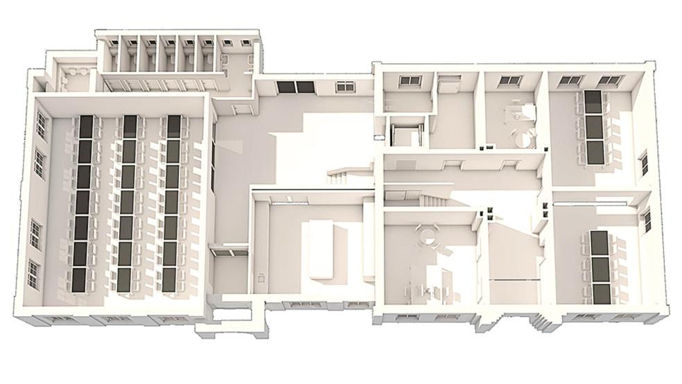 Diesen Entwurf des Erdgeschosses des geplanten neuen Gemeindezentrums hat das Weeneraner Architekturbüro Woltermann angefertigt. Aus Gemeindehaus und Pfarrhaus wird ein gemeinsames Gebäude.  © Grafik: Woltermann Architekten
