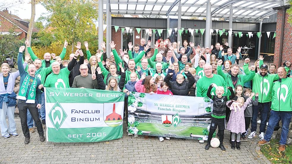 Der Werder-Fanclub in Bingum feierte in diesem Jahr 20. Geburtstag. Mittlerweile hat er mehr als 100 Mitglieder.  © Foto: Wolters
