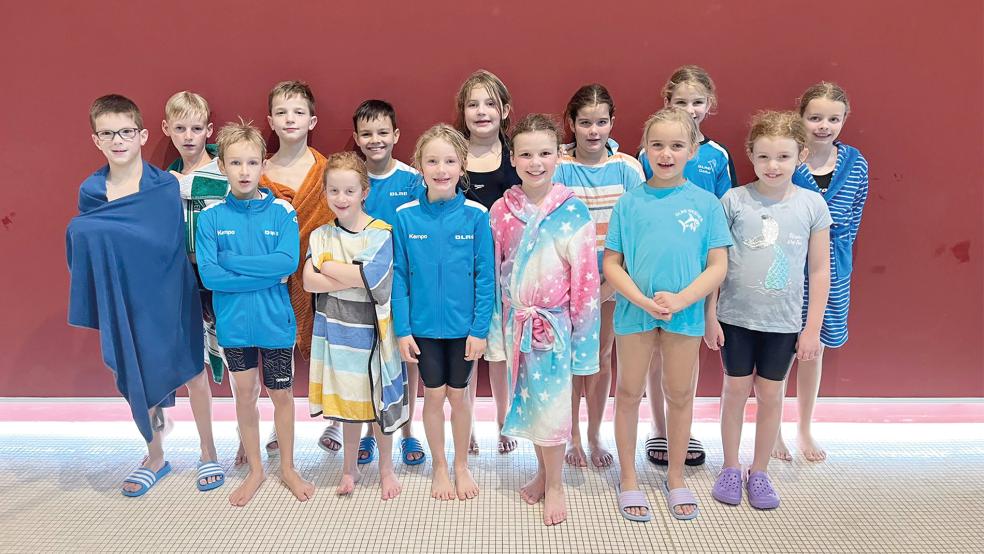 Die jungen Rettungsschwimmer der DLRG-Ortsgruppe Weener holten sich in Meppen hervorragende Platzierungen.  © Foto: privat