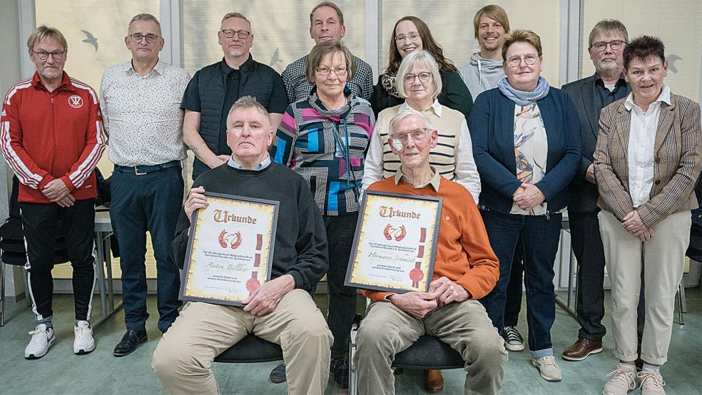 Die langjährigen Mitglieder wurden vom Vorstand des TV Bunde geehrt.  © Foto: TV Bunde