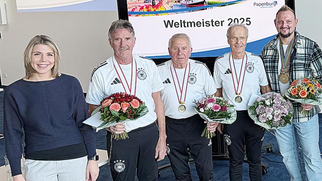 Ehrung für weltmeisterliches Quartett