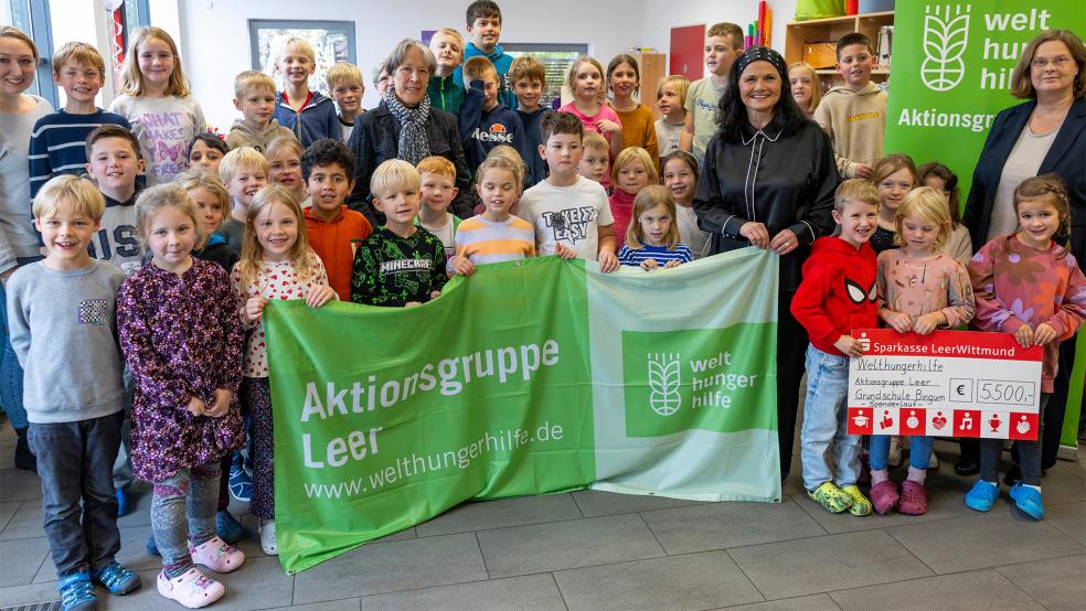 Die Schülerinnen und Schüler der Grundschule in Bingum zeigten sich motiviert, Spendengelder zu erlaufen.  © Foto: privat