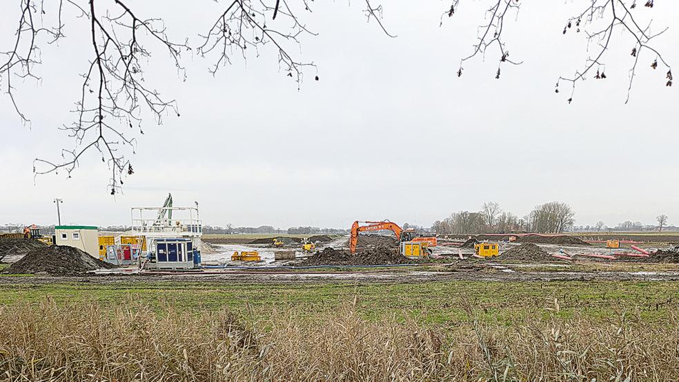 Das Bild in weiten Teilen des Hammrichs, hier in Bunderneuland, wird von den Baustellen für die Stromtrassen geprägt.  © Foto: Szyska