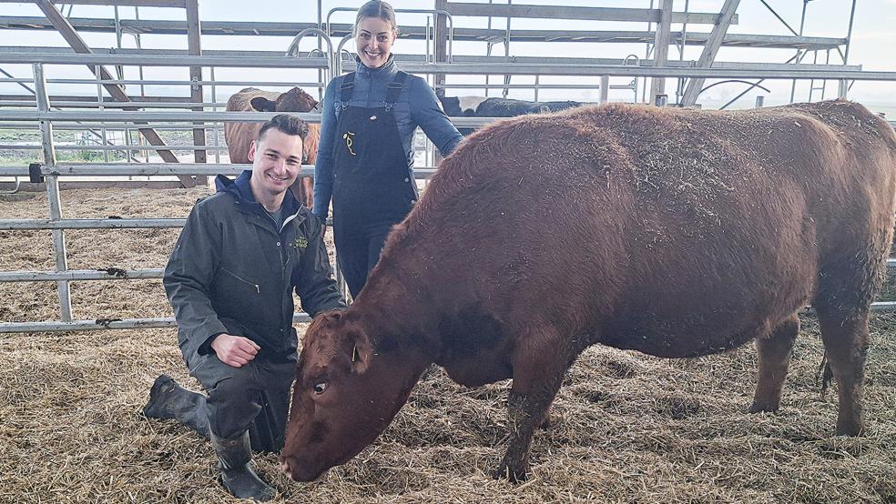 Renke Aeissen und Daniela Janssen haben Anfang des Jahres den Hof der Familie Aeissen übernehmen. Die beiden sind überzeugte Ökolandwirte.  © Foto: Berents