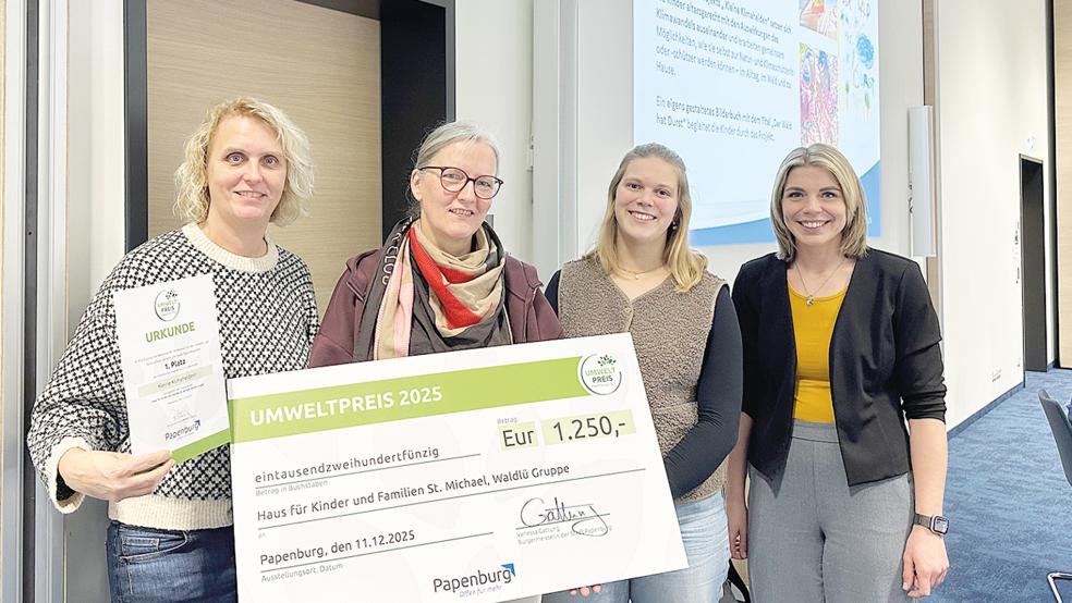 Die »Waldlü-Gruppe« wurde für ihr Projekt »Kleine Klimahelden« mit dem 1. Preis ausgezeichnet.  © Foto: Stadt Papenburg