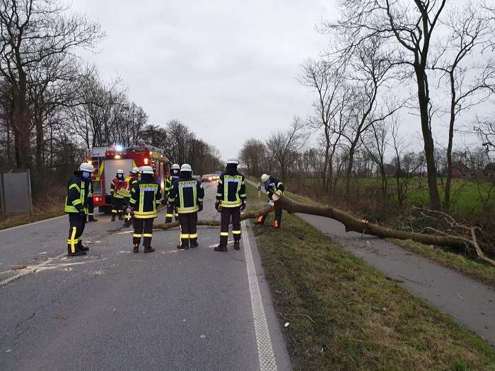 Einsatz in Uthwerdum (Südbrookmerland). © Dennis Uschmann (Feuerwehr)