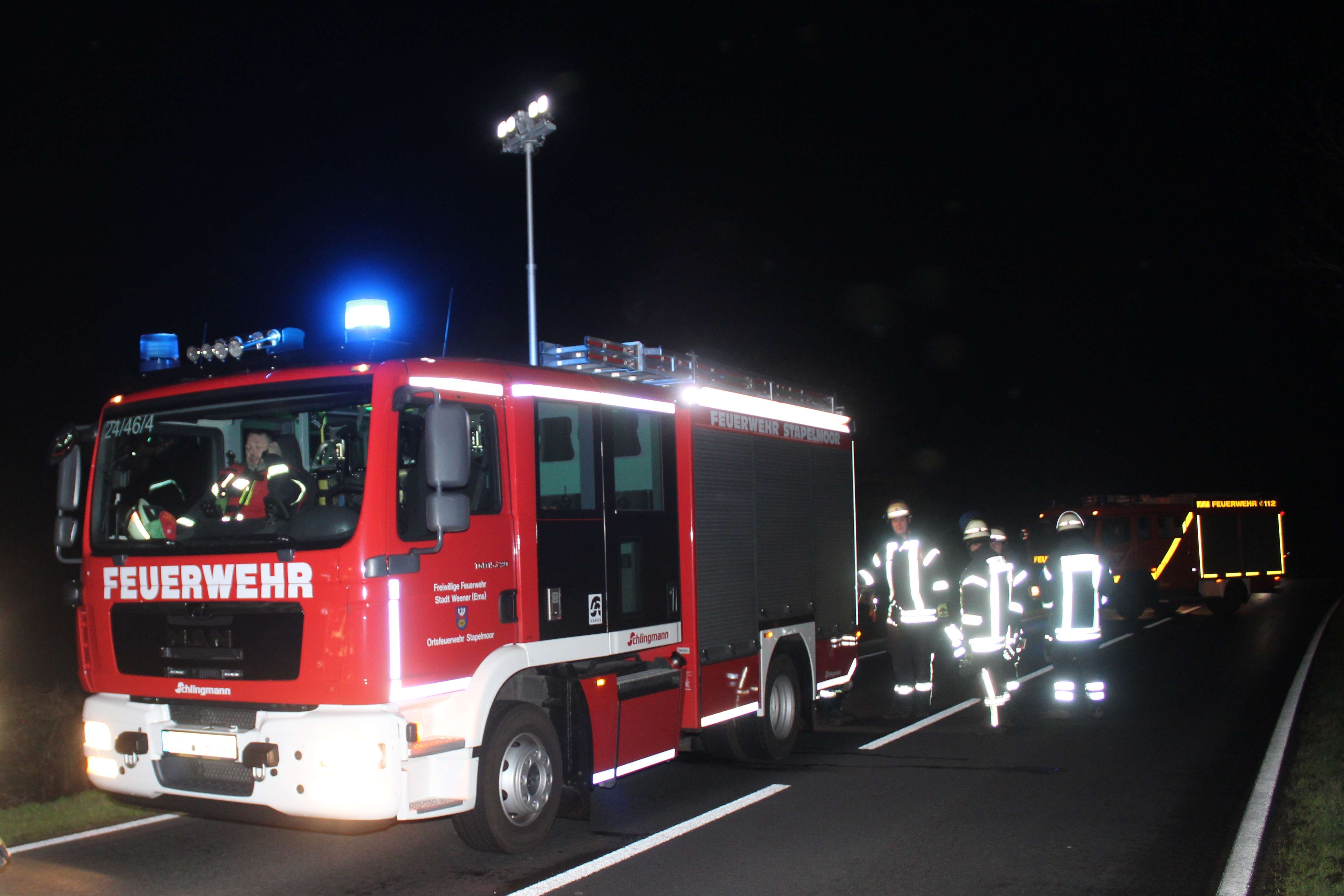 Die K 27 musste vorübergehend gesperrt werden. © J. Rand/Feuerwehr
